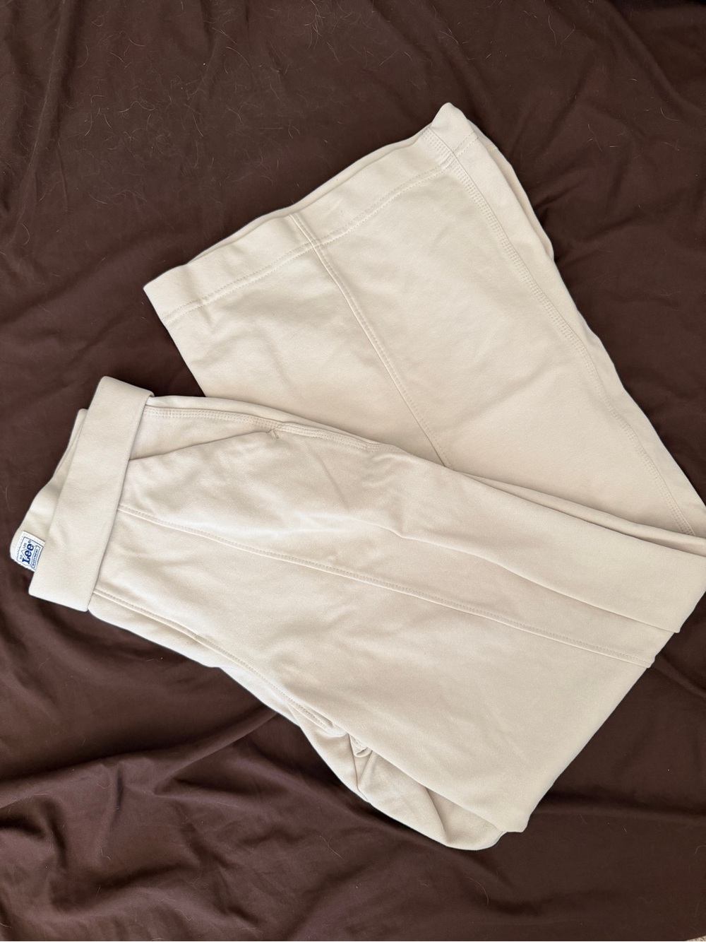 Lee Cream Wide-Leg Trousers - XS